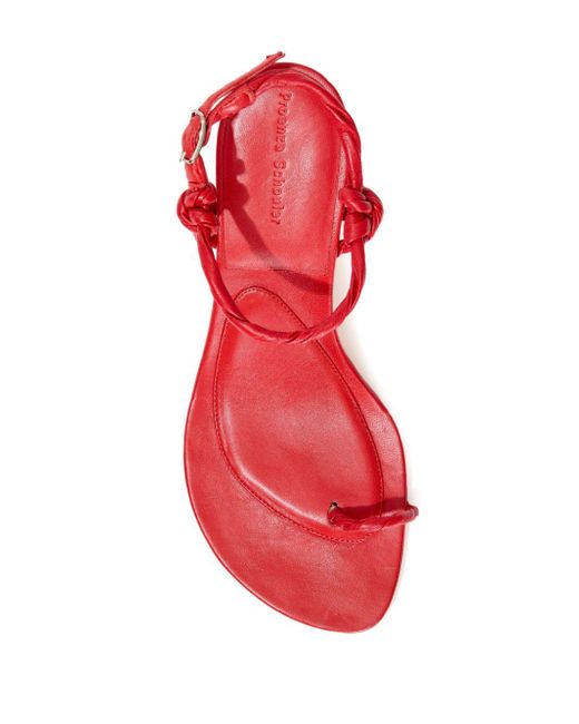 Proenza Schouler Red Tee Toe Ring Sandals Shoes