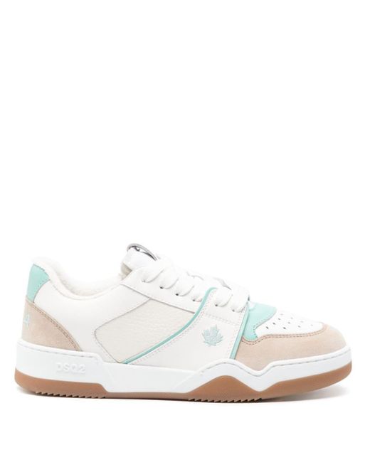 DSquared² White Logo-embroidered Leather Sneakers