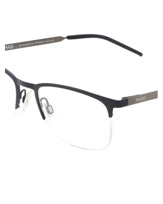 HUGO White Rectangle-Frame Glasses for men