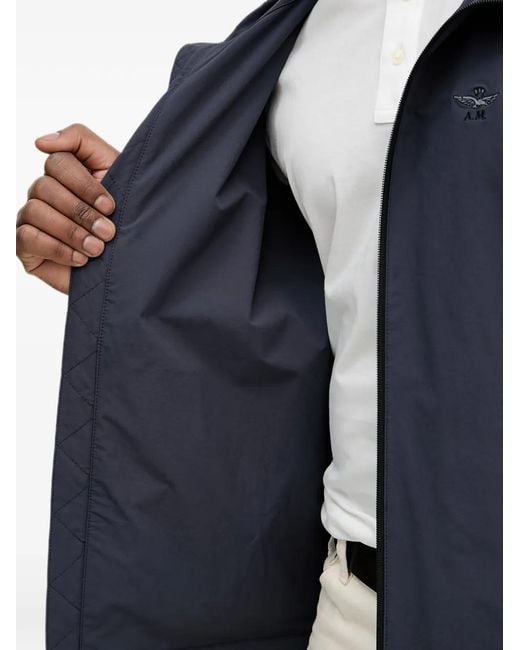 Aeronautica Militare Blue Veste À Logo Brodé for men