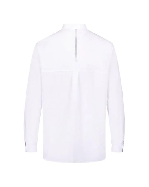 Betty Barclay White Embellished-Pocket High-Low Shirt