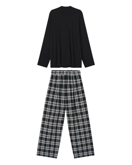 B+ AB Black Hooded Check-Print Set