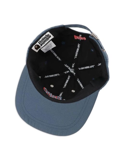 A Bathing Ape Gray Bape Sta Logo Quilted Baseball Cap for men