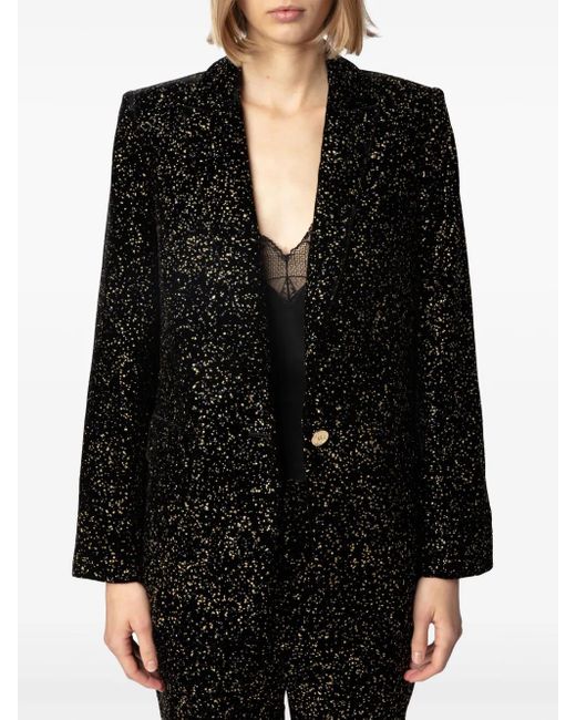 Zadig & Voltaire Black Valse Single-Breasted Blazer