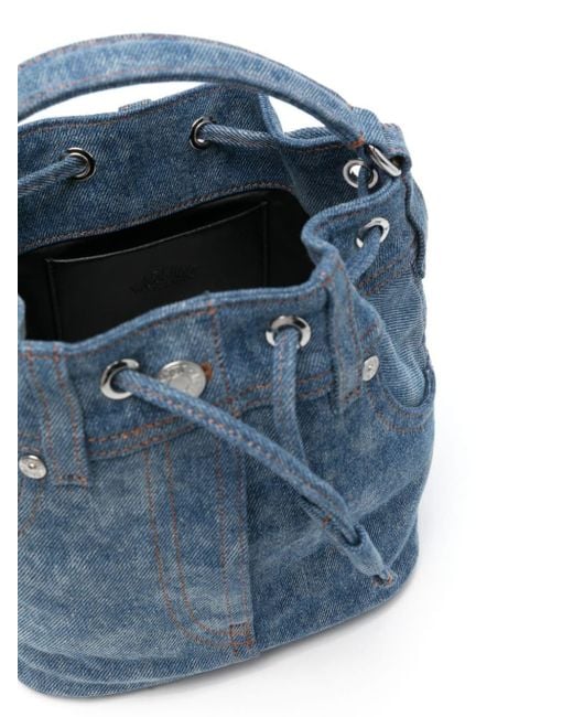 Moschino Jeans Denim Bucket-tas in het Blue