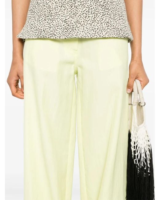 Forte_forte Yellow Vicose Cotton Chic Twill 5 Pockets Pants Clothing