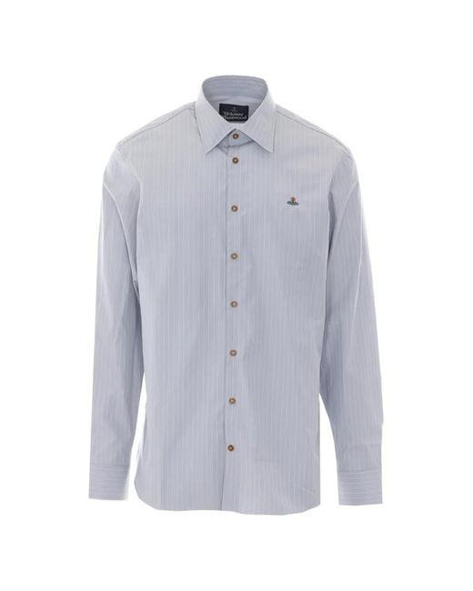 Vivienne Westwood Blue Ghost Striped Shirt for men