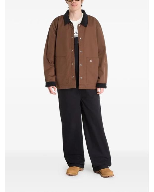 Dickies Black Logo-Patch Jumpsuit for men