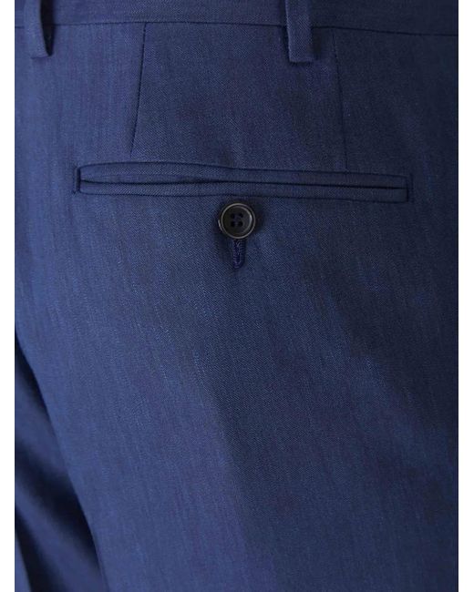 Canali Blue Two-Button Flap-Pocket Suit for men