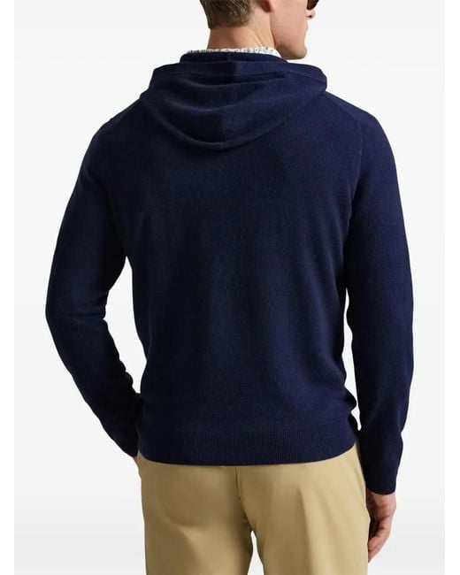 Ralph Lauren Blue Cashmere Hoodie for men