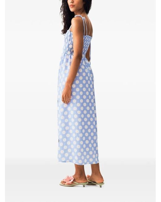 Sleeper Blue Atlanta Polka-Dot Dress