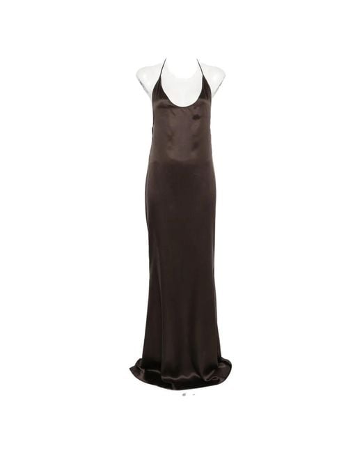 Tom Ford White Halterneck Silk-Satin Maxi Dress