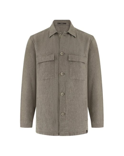 Boggi Gray Flap-Pocket Shirt Jacket for men