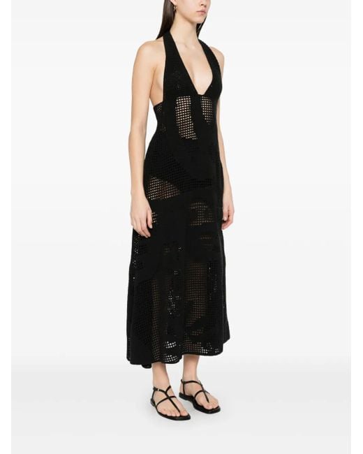 Nanushka Black Fotini Midi Dress