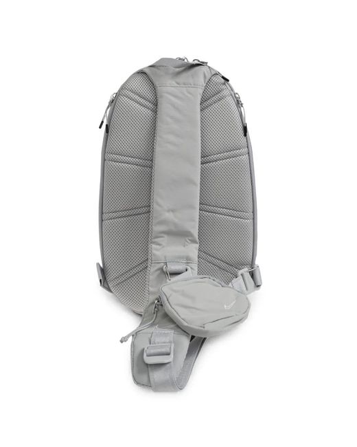 Nike Gray Logo-Embroidered Backpack