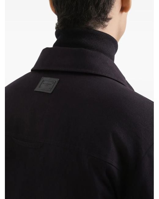 Giacca-Camicia Reversibile di Dolce & Gabbana in Black da Uomo