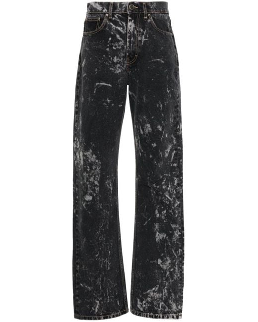 Jeans dritti con lavaggio acido di ROTATE BIRGER CHRISTENSEN in Black