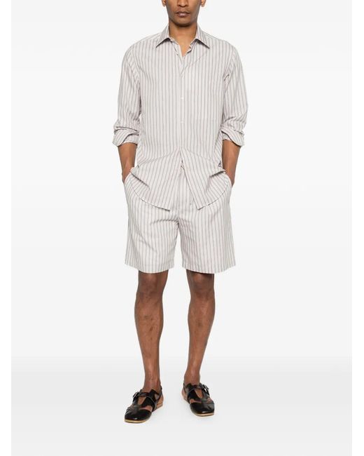 Grayed White Striped Shorts for men