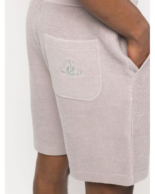 Vivienne Westwood Gray Drawstring-Waist Track Shorts for men
