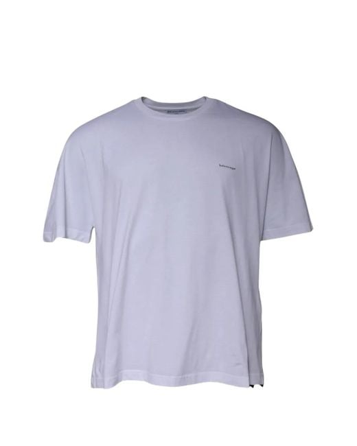 Balenciaga Purple Logo-Embroidered T-Shirt for men