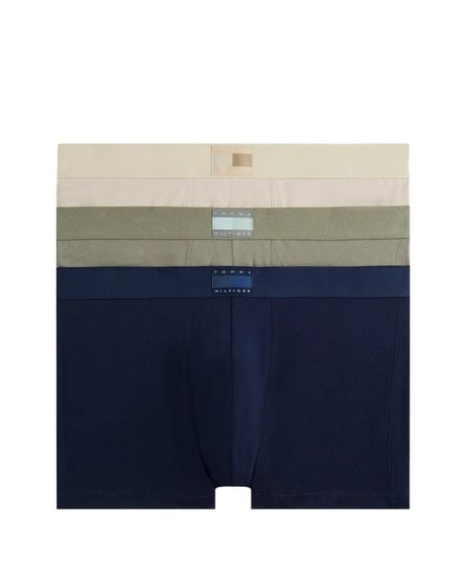 Tommy Hilfiger Blue Logo-Patch Boxers (Pack Of Three) for men