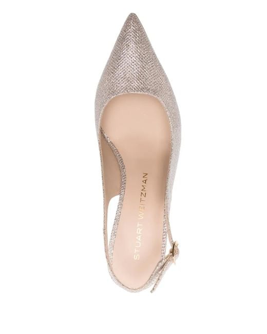 サンダル・ミュール Stuart Weitzman STUART POWDER SLING BACK 7 (SL038 POUDRE) Stuart Weitzman Stuart Powder Sling Back 7 in White | Lyst