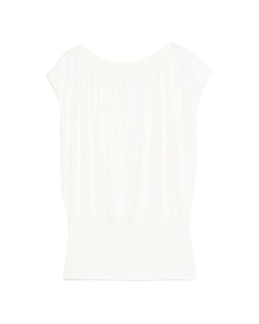 Liviana Conti White Gathered Top