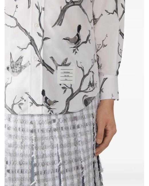 Thom Browne Poplin Hemd mit langen Ärmeln in Gray für Herren