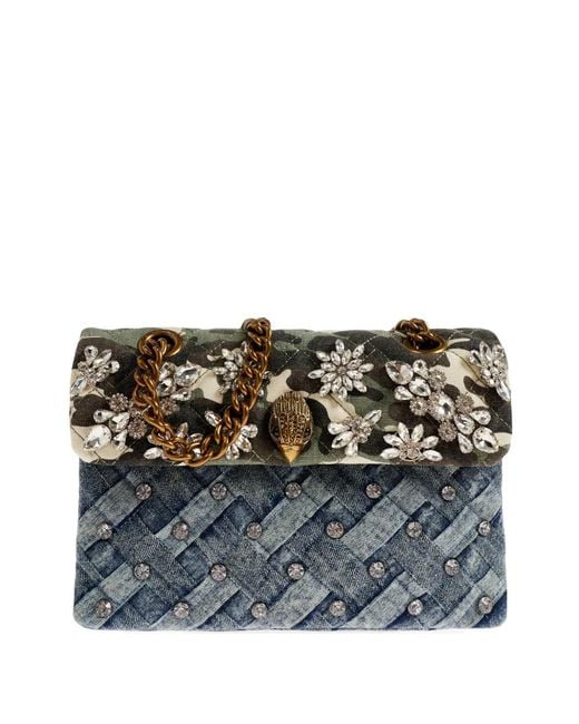 Kurt Geiger Gray Crystals-Embellishment Shoulder Bag