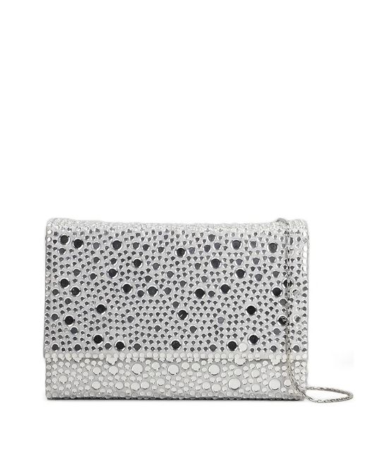 Twentyfourhaitch White Barceloneta Crystal-Embellished Clutch Bag