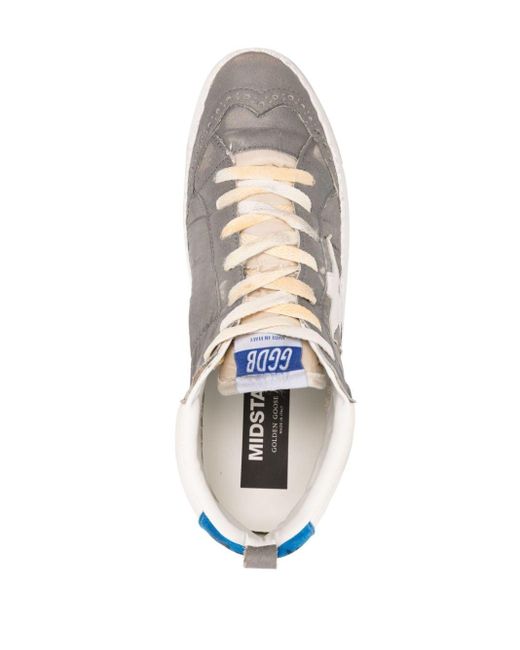 Golden Goose Deluxe Brand White Mid Star Distressed-effect Suede Sneakers for men