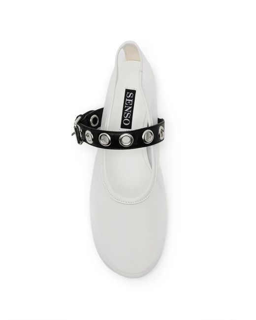 Senso White Constance Ballet Flats