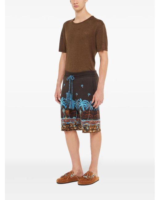 Alanui Blue The Tale Of Hawaiian Shorts for men