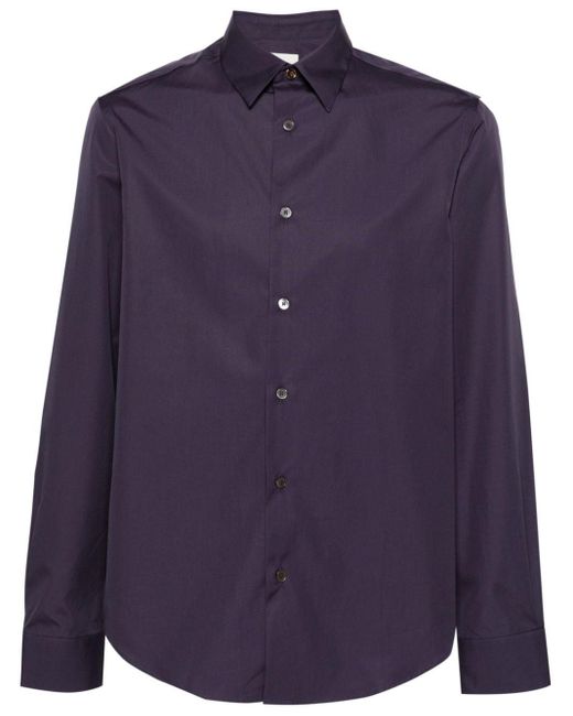Paul Smith Blue Classic-collar Cotton Shirt for men
