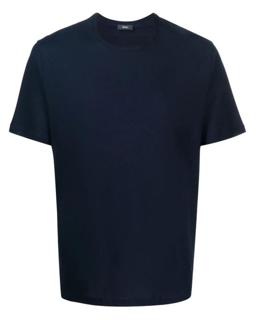 Camiseta con cuello redondo Herno de hombre de color Blue