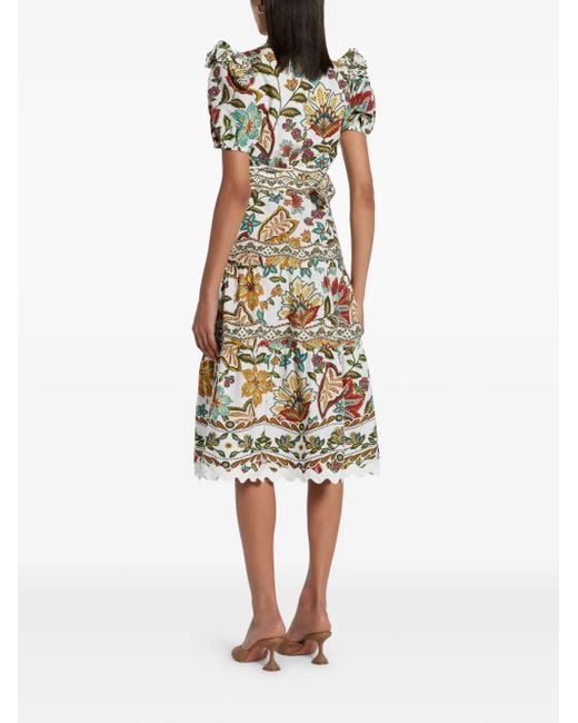 Farm Rio White Botanicals Midi Dress