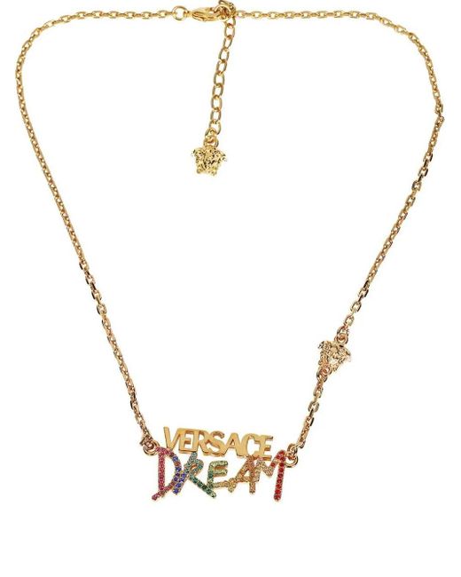Versace ロゴペンダント ネックレス Metallic