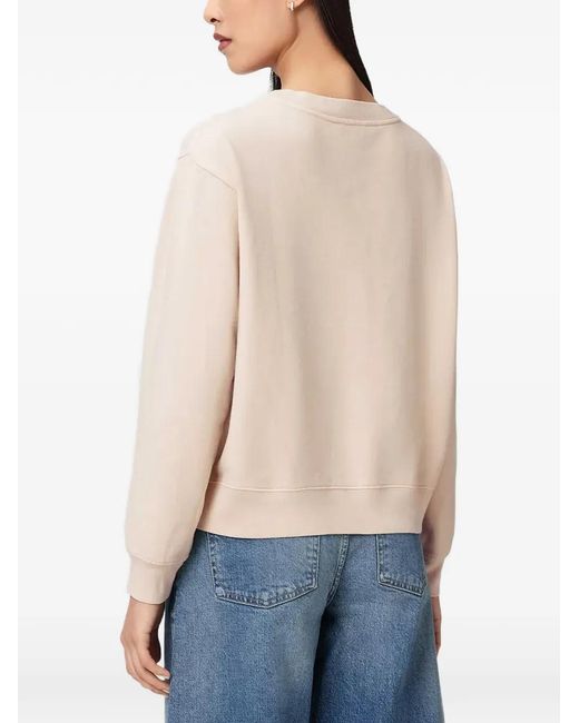 AllSaints Blue Logo-Patch Crew Neck Sweatshirt
