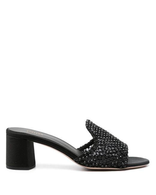 Le Silla Black 60mm Rhinestone-embellished Sandals