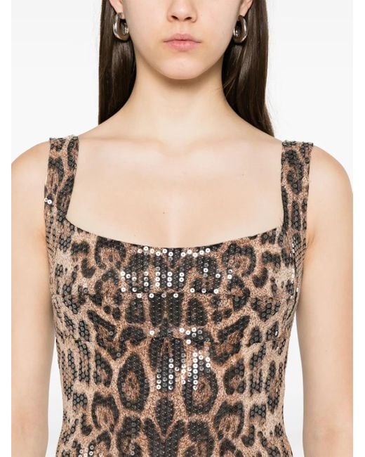 Atu Body Couture Brown Leopard-Print Midi Dress