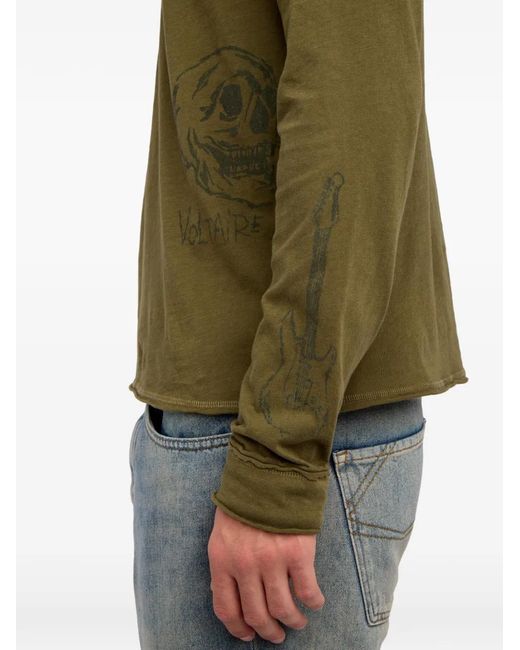 Zadig & Voltaire Green Monastir Henley T-Shirt for men