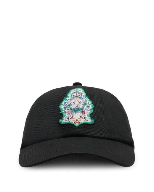 Casablanca Black Hotel Emblem Cotton Hat