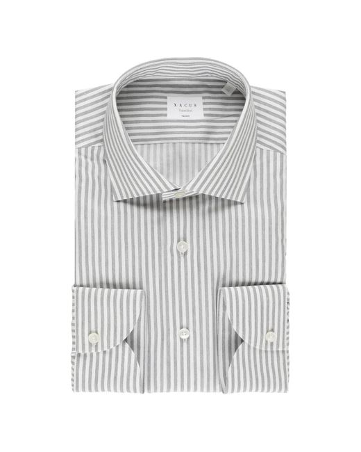 Xacus Gray Travel Shirt Striped Shirt for men