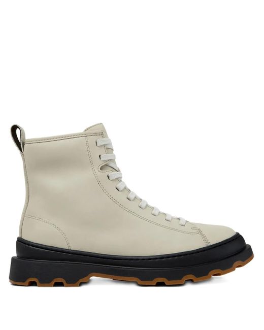 Camper Natural Brutus+ Lace-Up Chunky Sole Ankle Boots