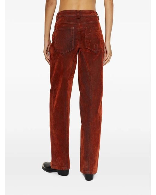AVAVAV Red Slit-Detail Straight-Leg Jeans
