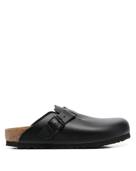 Birkenstock Black Boston Buckled Clogs