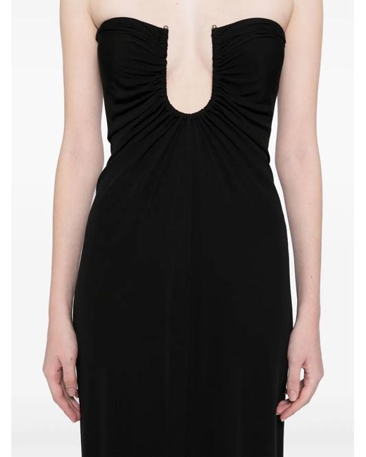 Christopher Esber Black Arced Palm Strapless Dress