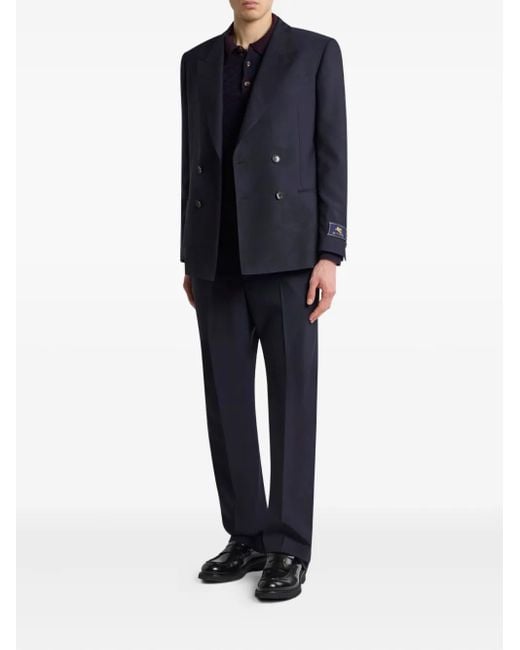 Etro Blue Double-Breasted Jacket for men