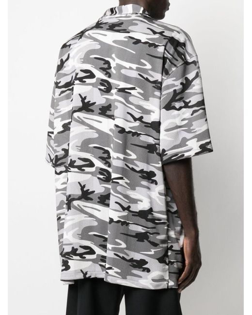 Camicia con stampa camouflage di Balenciaga in Gray da Uomo