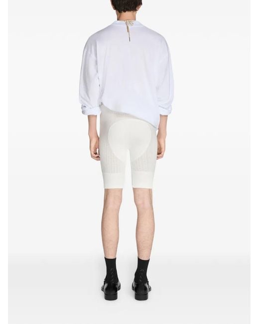 Dries Van Noten White Pointelle Shorts for men